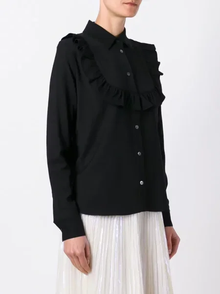 Cămașă Maison Kitsune cu volane negru