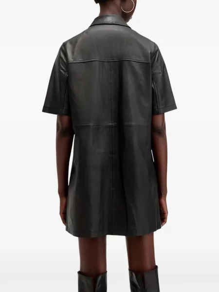 Scurt rochie mini Allsaints din piele negru