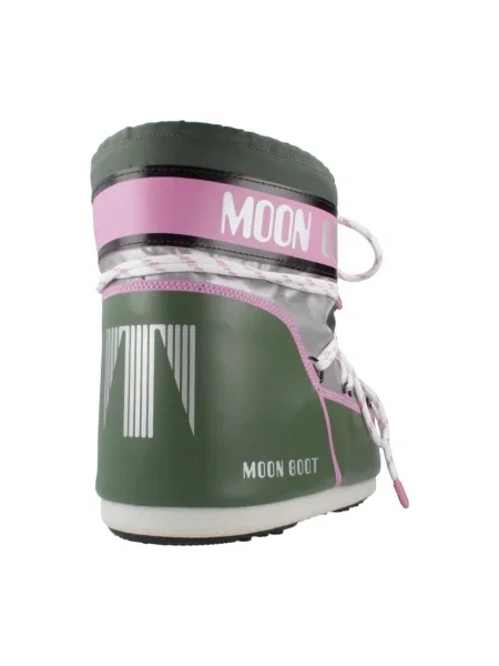 Dámske snehové topánky Moon Boot Icon Low Space Racing forest green/silver/pink zelená