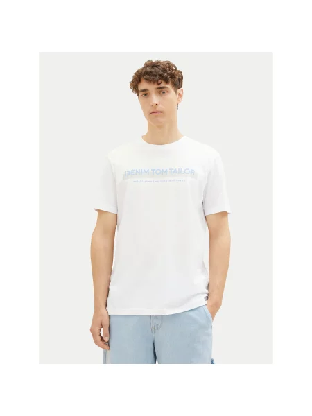 Tom Tailor Denim Marškinėliai Basic Fit balta