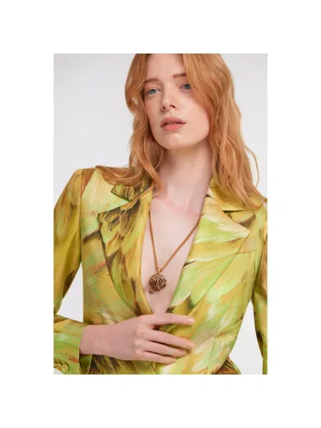 Naszyjnik Roberto Cavalli w tygrysie prążki żółty