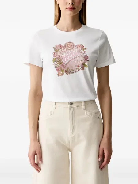 Tricou Joop! cu model floral cu imagine alb