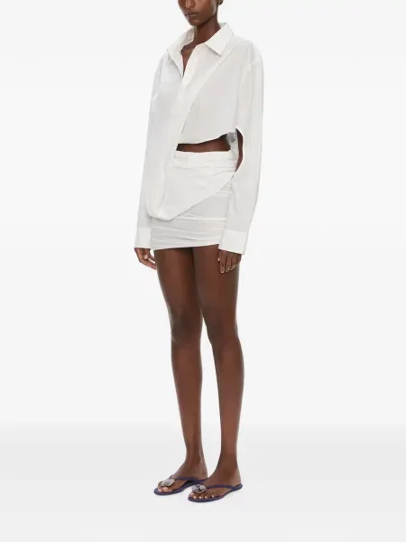 Rochie tip cămașă Christopher Esber drapată alb