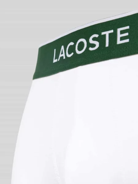 Obcisłe bokserki z elastycznym paskiem z logo w zestawie 3 szt. Lacoste białe
