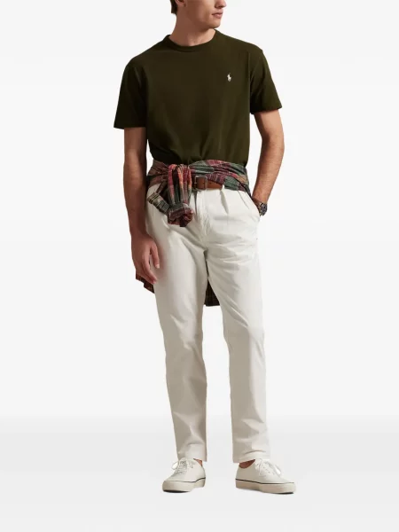Tricou polo Polo Ralph Lauren cu glugă cu blană cu broderie roșu