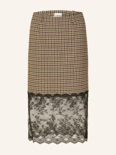 Claudie Pierlot Spódnica Z Koronką beige czarna
