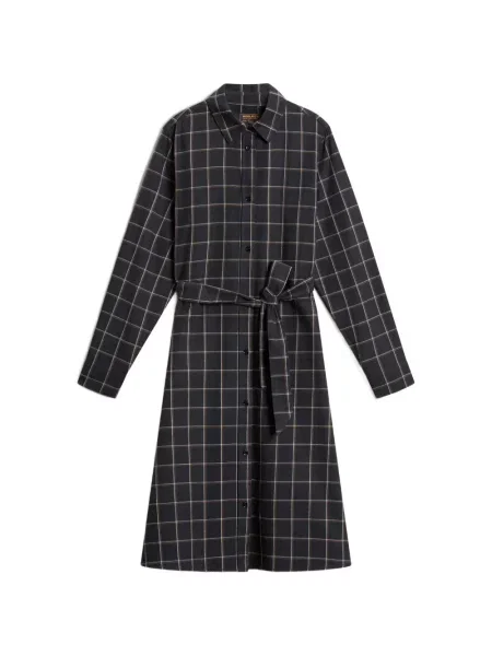 Rochie midi Woolrich în carouri de flanelă gri
