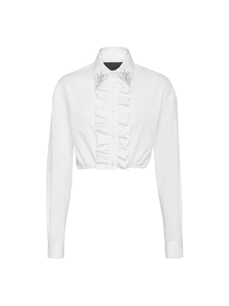 Koszula Philipp Plein o krotszym kroju biała