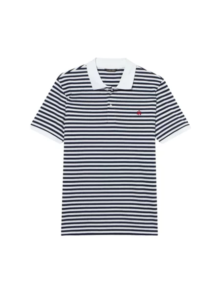 Koszulka polo Brooks Brothers w paski niebieska