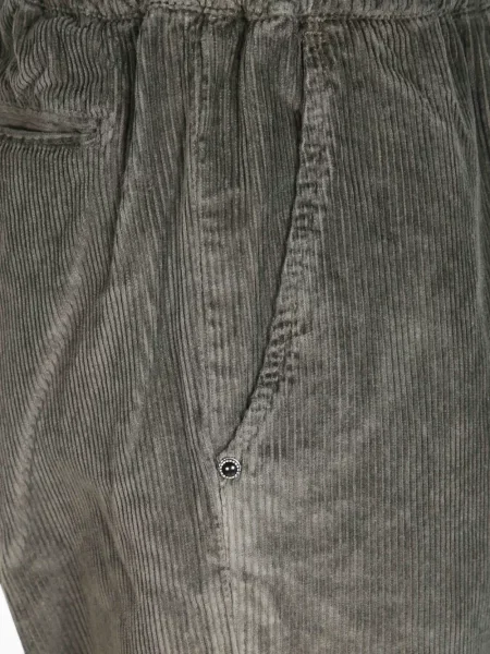 Cu centură pantaloni White Sand de catifea cord alb
