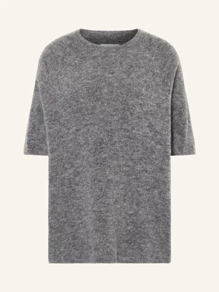 Black Palms Dzianinowa Koszulka Filine Z Alpaką grau czarna