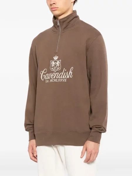 Hanorac Cavendish cu broderie maro