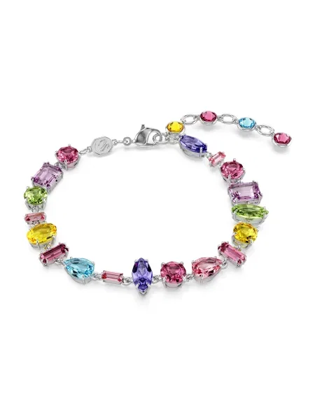 Swarovski Zapestnica Gema / limeta / magenta / srebrna rumena