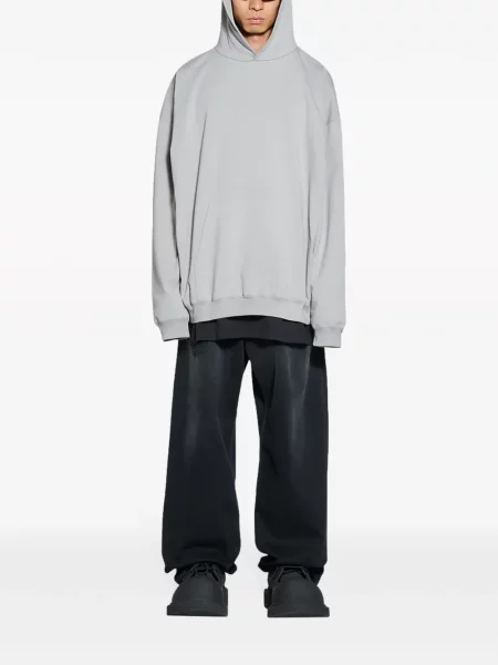 Majica s kapuljačom Balenciaga s printom od jersey siva