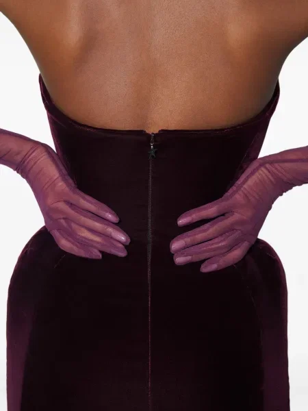Rochie maxi Mugler fără bretele roșu