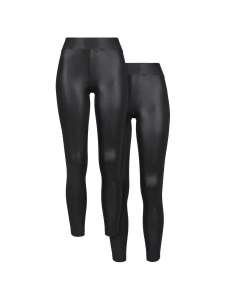 Leggings Urban Classics din piele negru