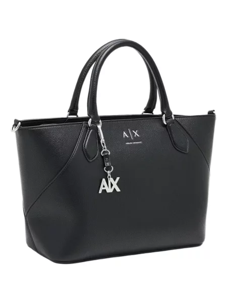 Shopper kabelka Armani Exchange z ekologickej kože čierna