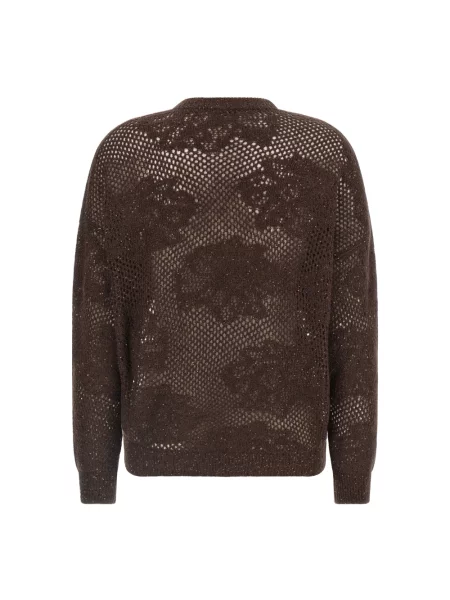 Sweter Brunello Cucinelli wełniany brązowy