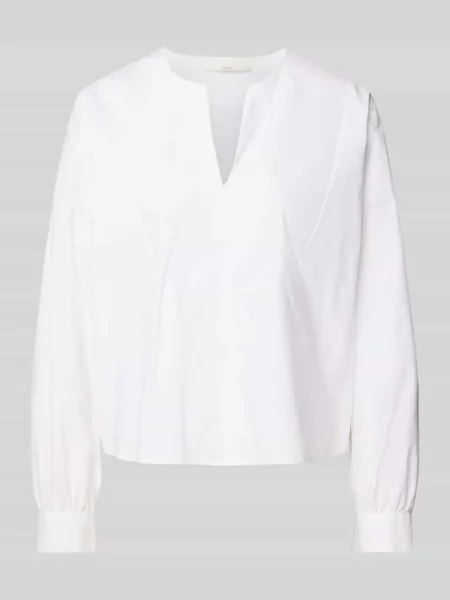 Bluzka o kroju regular fit z dekoltem w serek Lanius biała