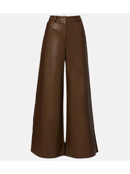 Pantaloni Norma Kamali cu talie înaltă verde