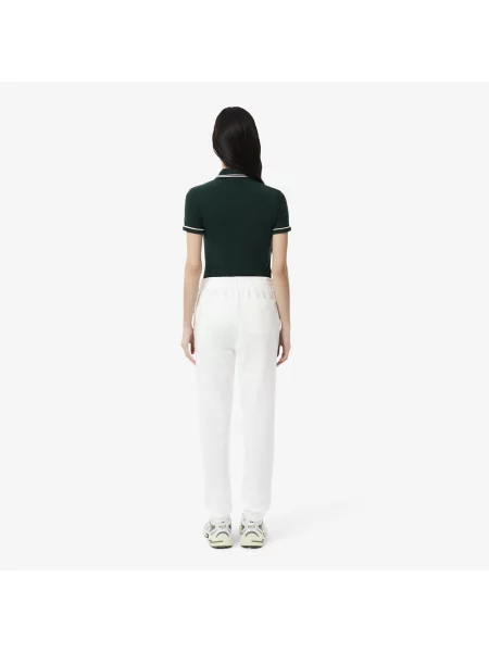 Lacoste Spodnie Dresowe Z Logo O Prostym Kroju białe