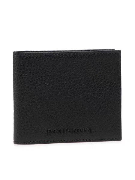 Emporio Armani Portfel skórzany czarny