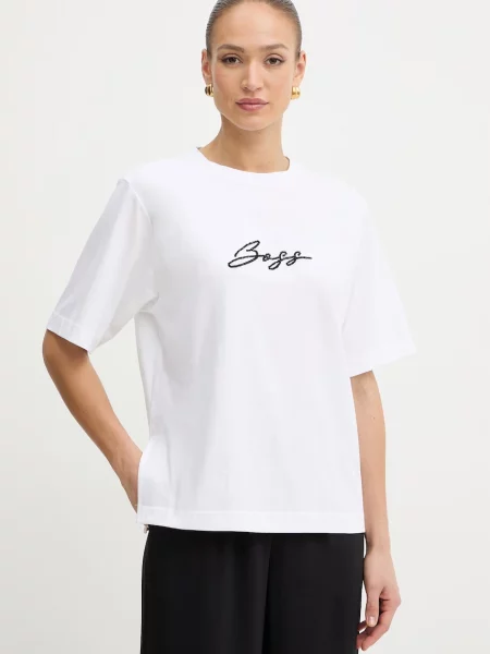 BOSS Orange top de antrenament pentru femei cu amestec de C Eregular 2 alb