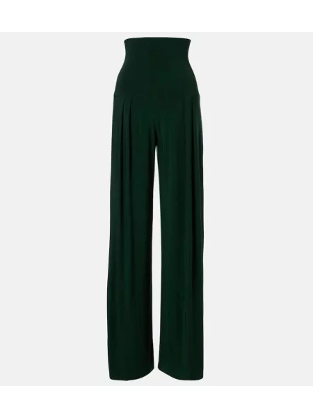 Pantaloni Norma Kamali plisate verde