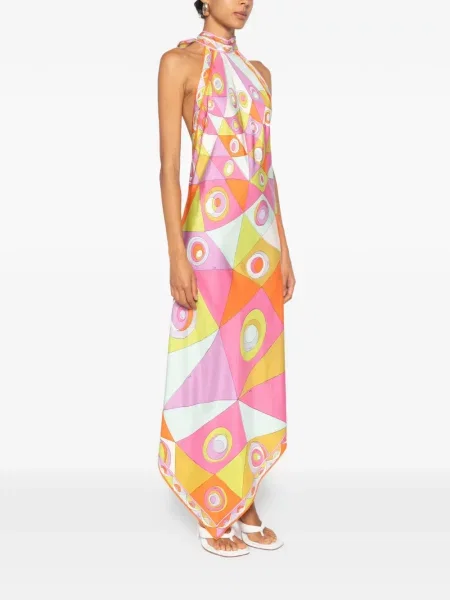 Rochie midi Pucci cu imagine cu imprimeu geometric roz