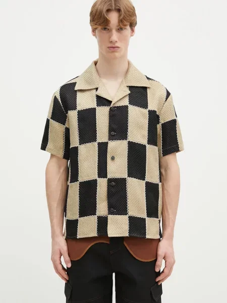 Сорочка Andersson Bell Patchwork Open Collar regular бежевий