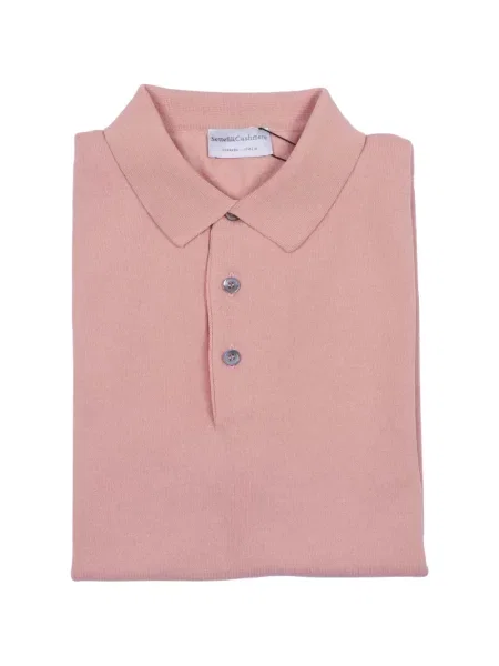 Tricou polo Settefili Cashmere din cașmir roz