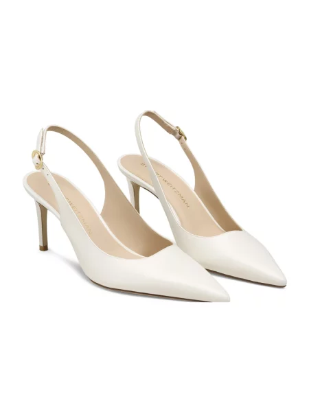 Czółenka Stuart Weitzman z otwartą piętą beżowa