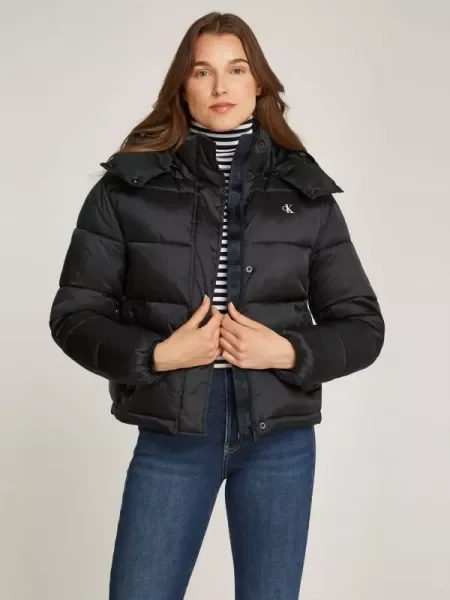 Calvin Klein Jeans Szatén kabát fekete