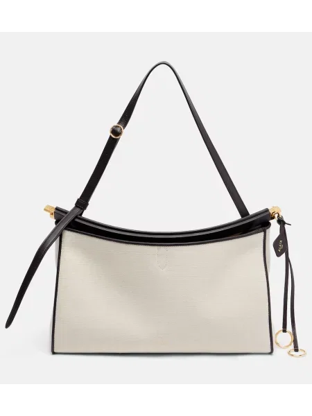 Geantă shopper Alaïa din canvas bej