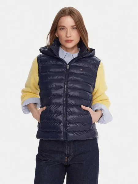 Tommy Hilfiger Brezrokavnik Mornarsko modra