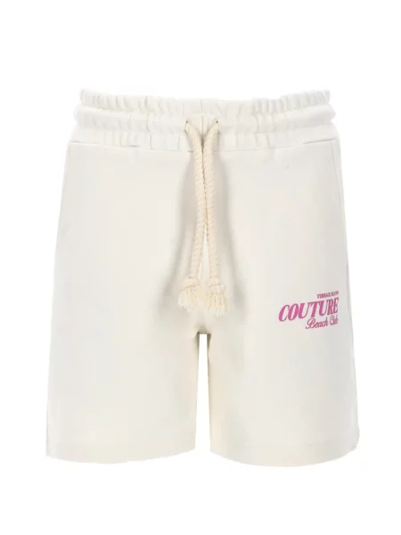 Pantaloni scurți din denim Versace Jeans Couture cu cordon alb