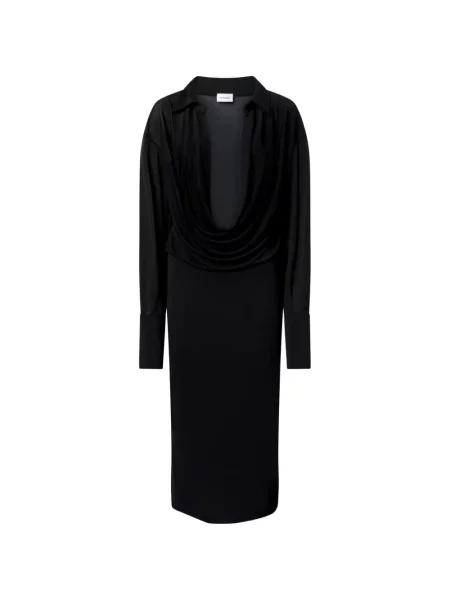 Rochie midi The Andamane drapată negru