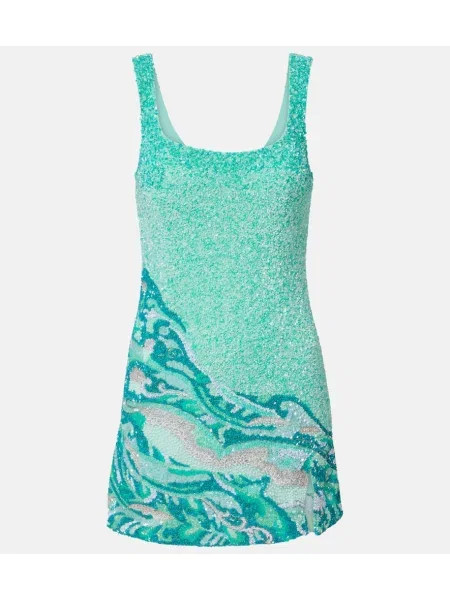 Rochie La Fuori cu broderie verde
