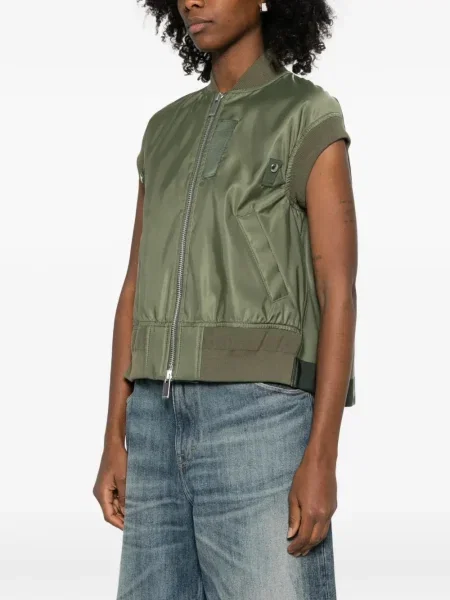 Kamizelka Sacai bez rękawów zielona