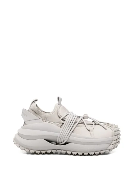 Sneakerși Emporio Armani cu șireturi din dantelă gri