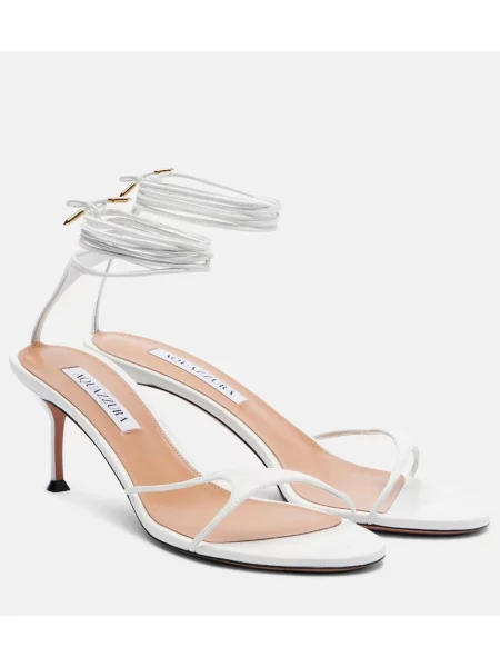 Bikini Aquazzura skórzane białe