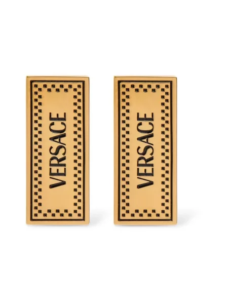 Kolczyki Versace retro z logo żółte