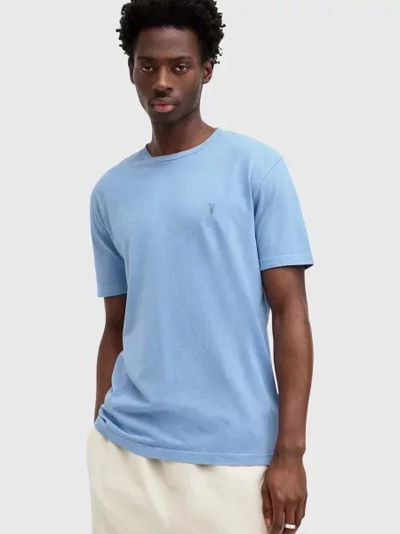 AllSaints Tričko OSSAGE SS CREW modré