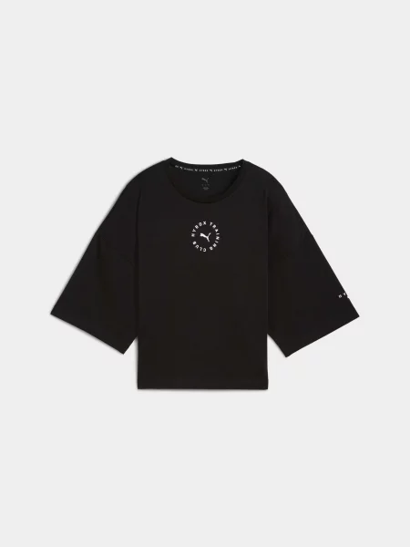 Футболка спортивна PUMA W x Hyrox Crop Life T комбінований верх чорний