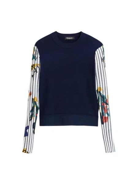 Sweter Desigual wełniany niebieski