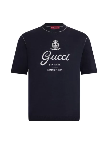 Koszulka Gucci wełniana niebieska