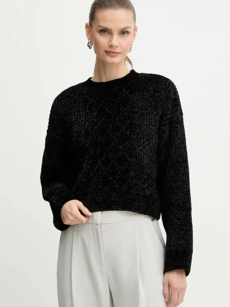 Armani Exchange pulover călduros negru