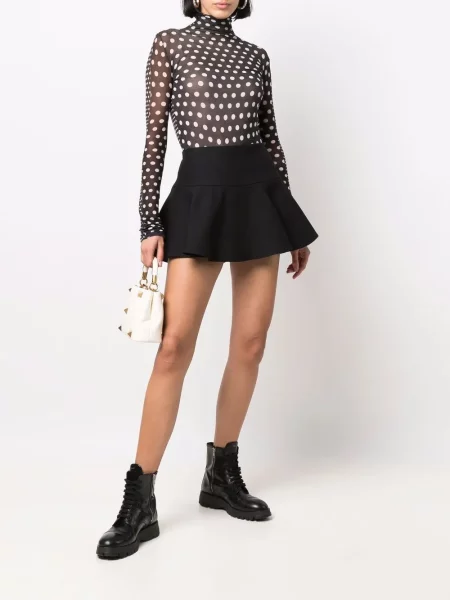 Fusta mini Valentino Garavani evazată negru