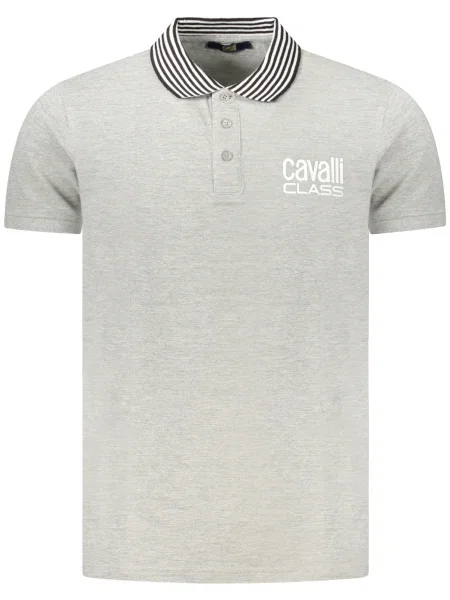 Tricou polo Cavalli Class cu mâneci scurte gri