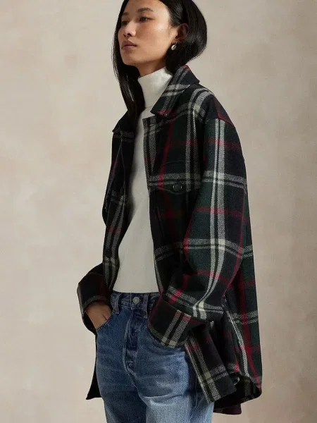 Сорочка з додаванням вовни Polo Ralph Lauren Woven Sport relaxed класичний комір зелений